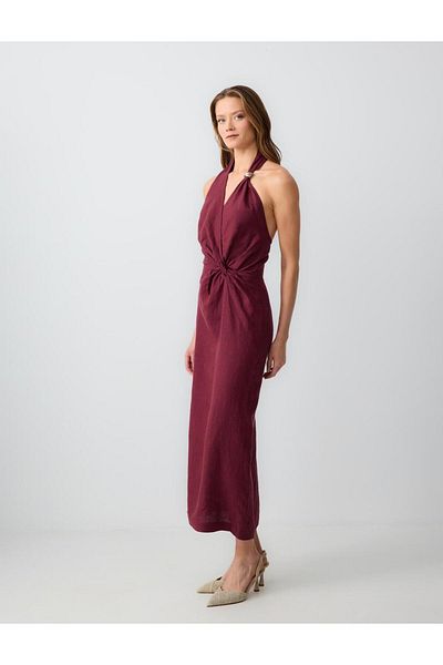 Jimmy Key Rochie midi fără mâneci, 100% in, roșu Claret