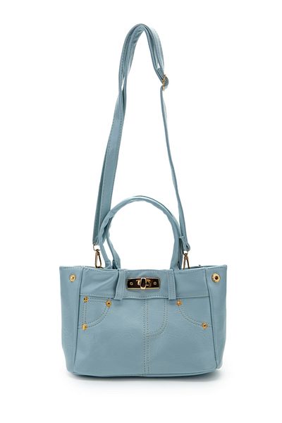 minebag Geantă de damă din piele artificială cu aspect Jean Dirty Baby Blue