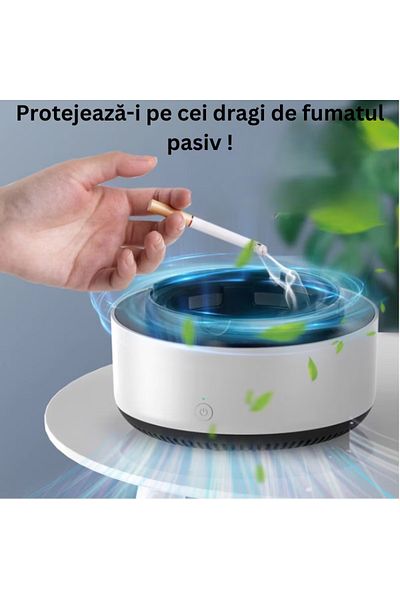 ABYZ Smart Electric Ashtray, With Suction, Powered By Aa Batteries Color White ®™