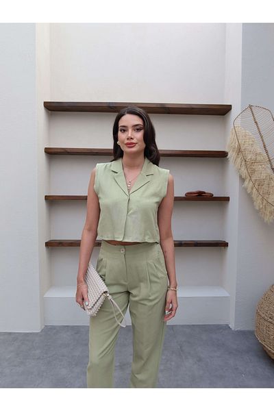 ESRAHELVACI Linen Vest Trousers Set