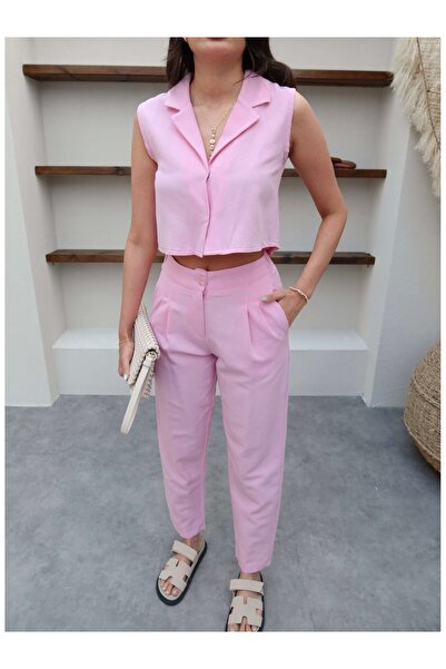 ESRAHELVACI Linen Vest Trousers Set