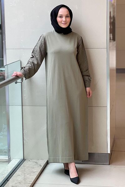 Nuss Sleeves Vegan Silk Mercerized Dress