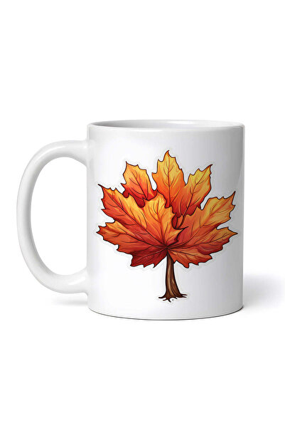 OEM Cană albă personalizată, Copac de toamnă cu o frunză, INOVATIX®. 330ml