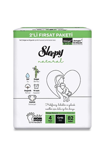 Sleepy NATUREL KÜLOT BEZ 4 MAXİ 82 Lİ