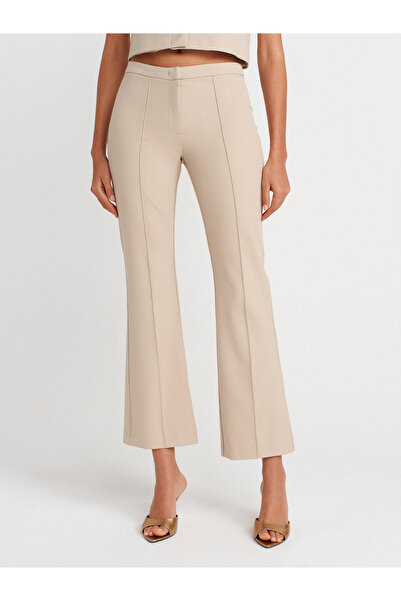 Dilvin 71658 Dikiş Detaylı Pantolon-Taş