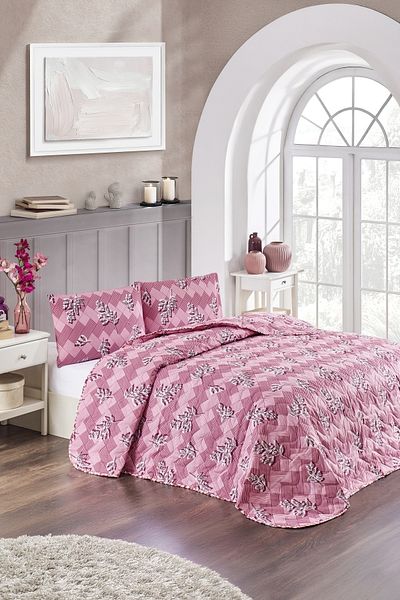 MARLA HOME Double Pique Bed Cover Set | 200X220Cm | 2 Pillow Cases | Multi-Purpose Blanket | Cotton
