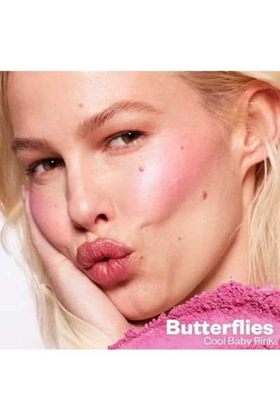 KOSAS Blush is Life Baked Talc-Free Dimensional + Brightening Blush, Butterflies - Cool Baby Pink