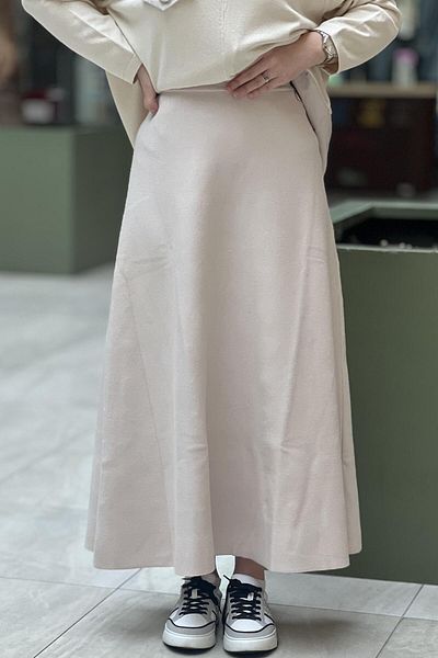 Ghisa Elastic Waist Knitwear Bell Skirt