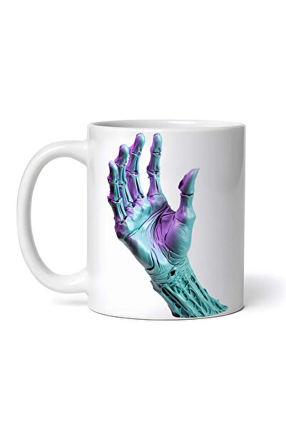 OEM Cană albă personalizată, Mână Schelet, INOVATIX®. 330ml