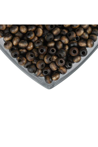 Prestij Boncuk Smeđe drvene perle 10 mm Pakovanje 100 gr