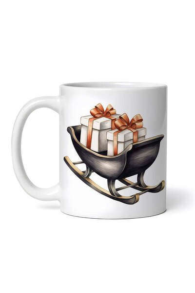 OEM Cană albă personalizată, sanie vintage cu cadouri de Crăciun, Inovatix®. ...