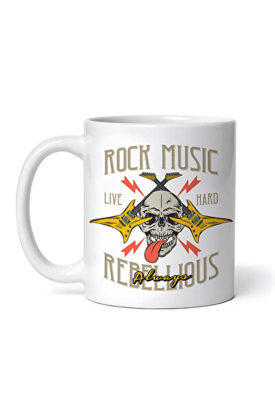 OEM Cană albă personalizată, Rock Music Live Hard Rebellious Always, INOVATIX...