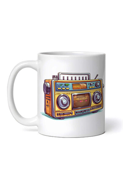 OEM Εξατομικευμένη λευκή κούπα, Vintage ραδιοκασετόφωνο, INOVATIX®. 330ml