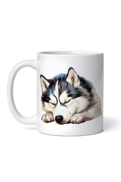 OEM Εξατομικευμένη Λευκή Κούπα, Σιβηρικό Χάσκι, Inovatix®. 330 ml