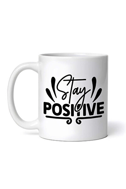 OEM Cană albă personalizată, design logo Stay positive, INOVATIX®. 330 ml
