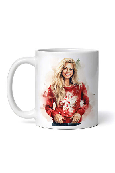 OEM Cană albă personalizată, pulover de iarnă Clara, INOVATIX®. 330ml