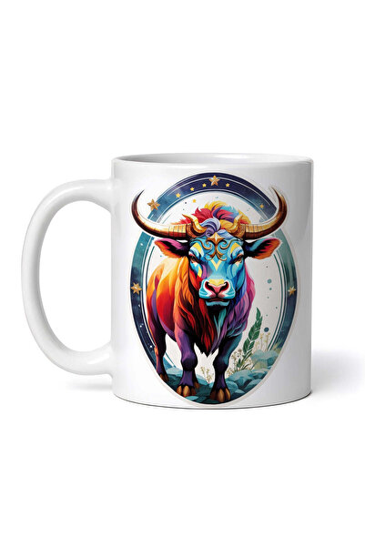 OEM Cană albă personalizată, simbol zodiacal Taur, Inovatix®. 330 ml