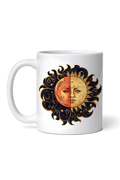 OEM Cană albă personalizată, Luna și Soarele care se îmbină, Inovatix®. 330 ml