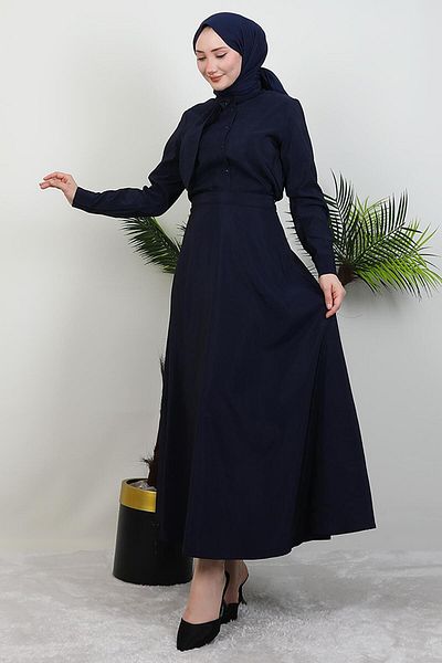 GİYZAMİLA Σετ με λεπτομέρεια πέτο Φούστα Navy Blue