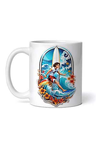 OEM Εξατομικευμένη Λευκή Κούπα, Surfing Sportsman, Inovatix®. 330ml