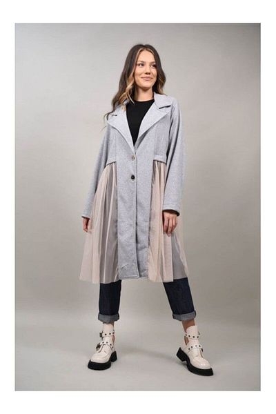 Acqua & Limone LONG JACKET COMBINED WITH SERRNADE TULLE ONE-WAISTED Gray