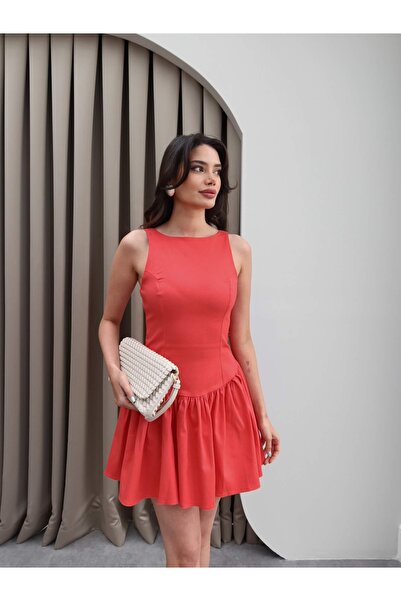 ESRAHELVACI Halter Neck Skirt Gathered Mini Dress