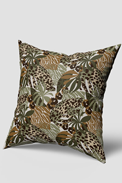 EsnafAli Husă de pernă maro leopard cu zebră