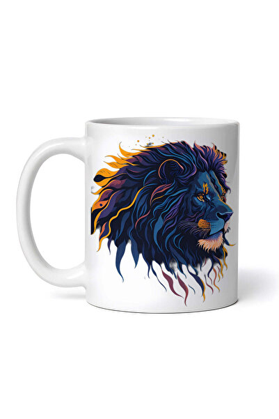 OEM Εξατομικευμένη Λευκή Κούπα, Lion In The Night, Inovatix®. 330ml