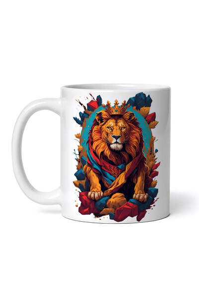 OEM Cană albă personalizată, Regele Leu, INOVATIX®. 330ml
