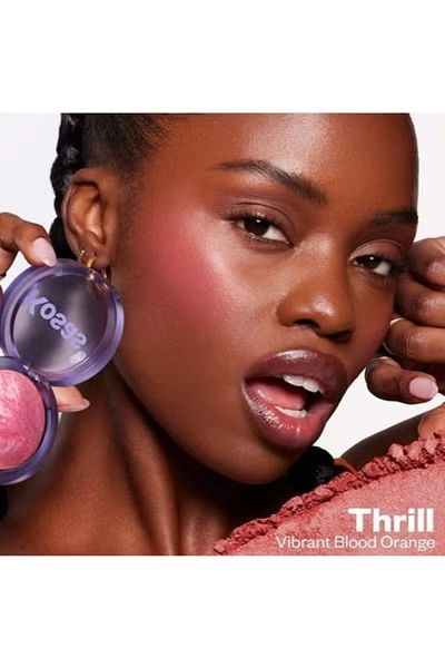 KOSAS Blush is Life Baked Talc-Free Dimensional + Brightening Blush, Thrill - Vibrant Blood Orange