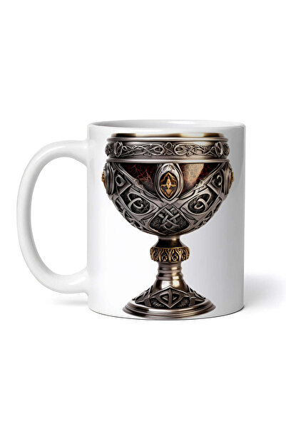 OEM Cană albă personalizată, Potir Sfântul Graal, INOVATIX®. 330ml