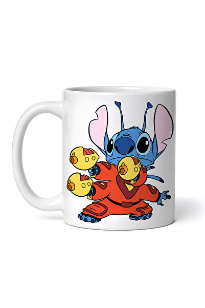 OEM Εξατομικευμένη Λευκή Κούπα, Lilo And Stitch με Όπλα, Inovatix®. 330ml