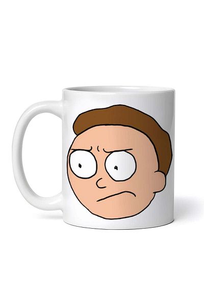 OEM Personalized white mug, Rick and Morty Nervous Morty, INOVATIX®. 330 ml