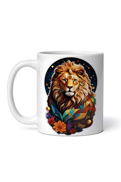 OEM Εξατομικευμένη Λευκή Κούπα, Λέων, Σύμβολο του Ζωδίου Λέων, Inovatix®. 330ml