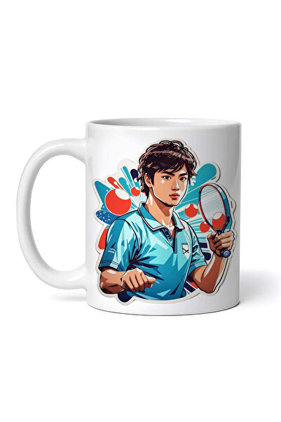 OEM Cană albă personalizată, Sportiv de tenis de masă, Inovatix®. 330 ml