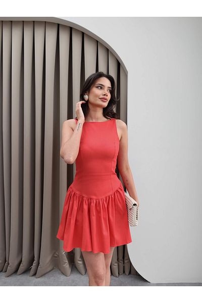 ESRAHELVACI Halter Neck Skirt Gathered Mini Dress