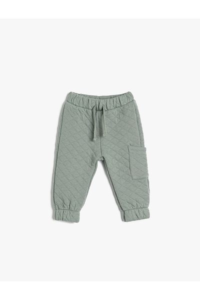 Koton Jogger Quilted Sweatpants Tie Waist Pocket Detailed Cotton