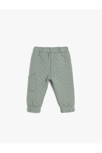Koton Jogger Quilted Sweatpants Tie Waist Pocket Detailed Cotton