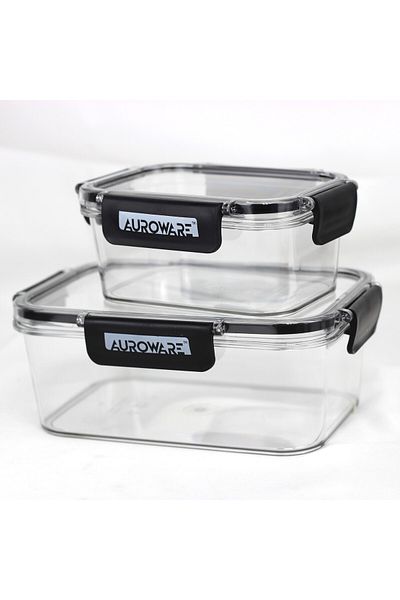 Auroware 4-piece Set Food Container Freezer Safe Leak Proof Air Tight 2 X 500ml, 2 X 1500ml