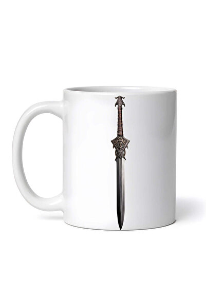 OEM Cană albă personalizată, Sabia Războinicului, INOVATIX®. 330ml