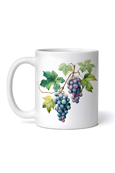 OEM Cană albă personalizată, struguri roșii, INOVATIX®. 330ml