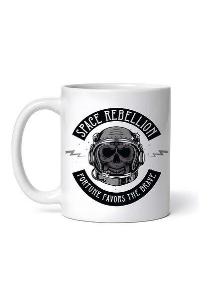 OEM Cană albă personalizată, Space Rebellion Fortune Favors The Brave, Inovatix®. 330 ml