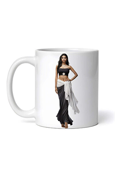 OEM Εξατομικευμένη Λευκή Κούπα, Σέξι Ασπρόμαυρο Φόρεμα, Inovatix®. 330ml