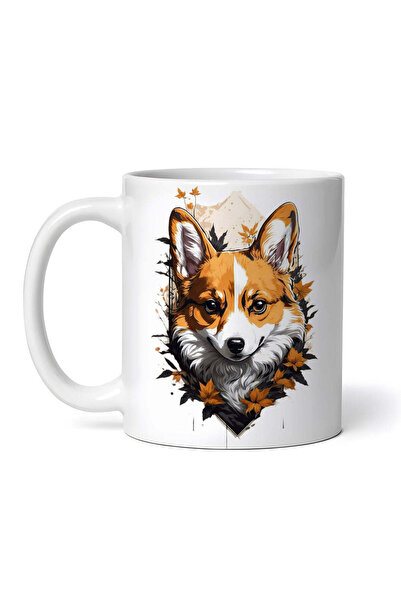OEM Cană albă personalizată, portret Corgie, INOVATIX®. 330ml