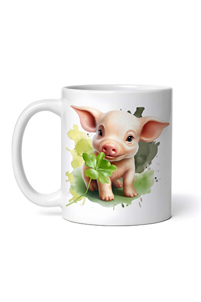 OEM Cană albă personalizată, Purceluș Romantic, INOVATIX®. 330ml