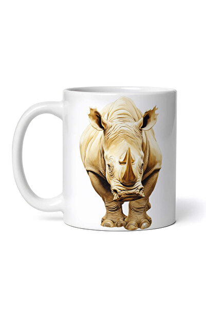 OEM Personalized white mug, Rhinoceros, INOVATIX®. 330ml
