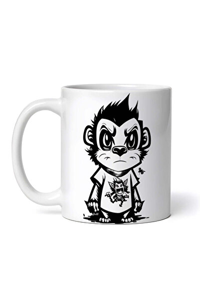 OEM Cană albă personalizată, Maimuță Angry, INOVATIX®. 330ml
