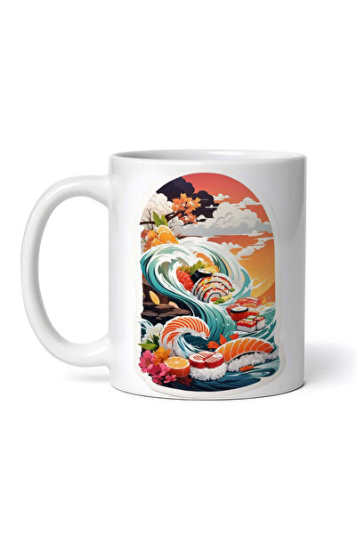 OEM Εξατομικευμένη λευκή κούπα, Ποικιλία Σούσι, INOVATIX®. 330ml