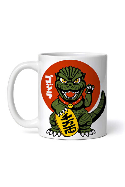 OEM Cană albă personalizată, Regele Norocos Godzilla, Inovatix®. 330 ml