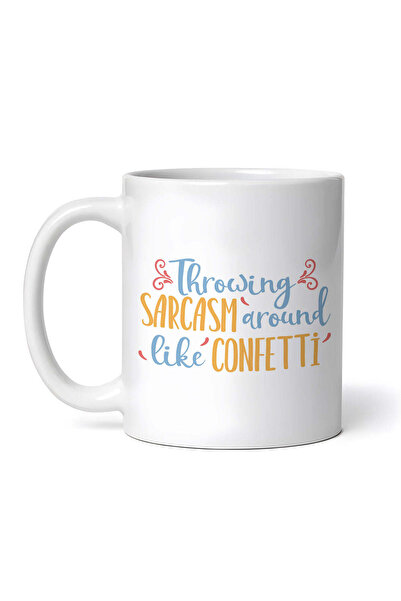 OEM Cană albă personalizată, Aruncând sarcasm ca pe confetti, INOVATIX®. 330 ml